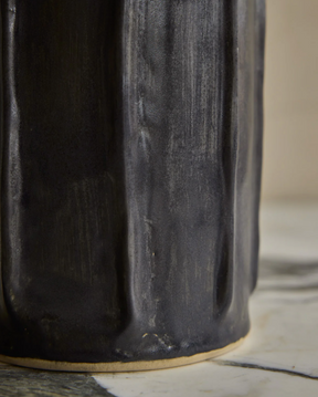 Hand Built Ceramic Column Vessel in Coal
