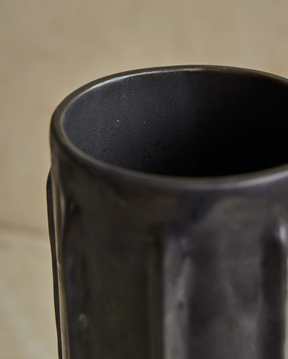 Hand Built Ceramic Column Vessel in Coal
