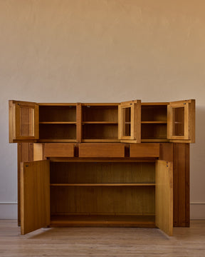 1970s Italian Glazed Oak Credenza