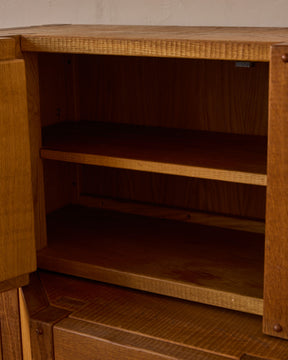 1970s Italian Glazed Oak Credenza