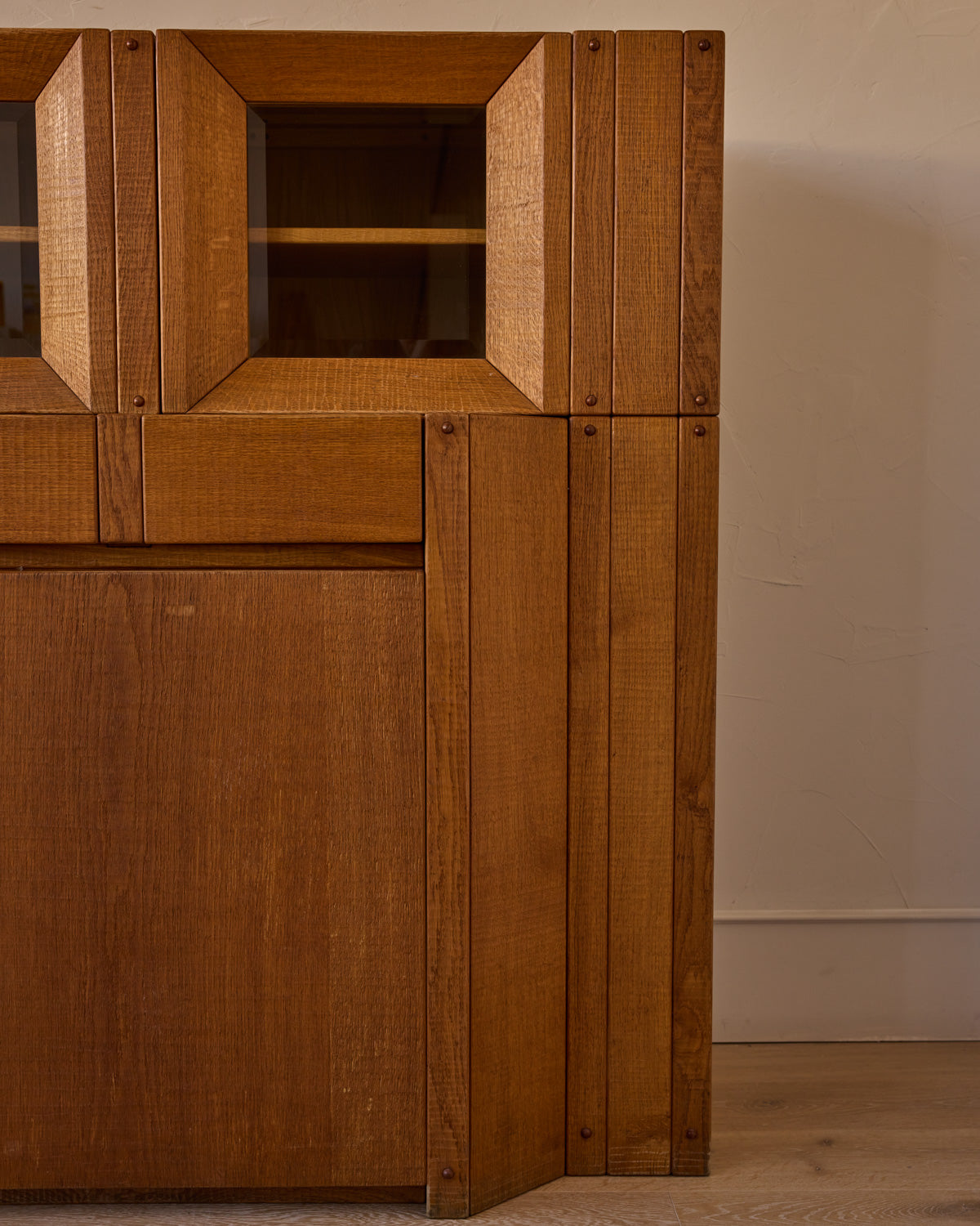 1970s Italian Glazed Oak Credenza