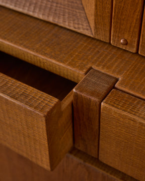 1970s Italian Glazed Oak Credenza