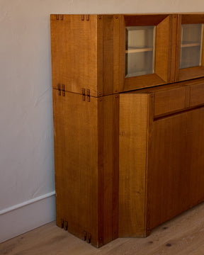 1970s Italian Glazed Oak Credenza