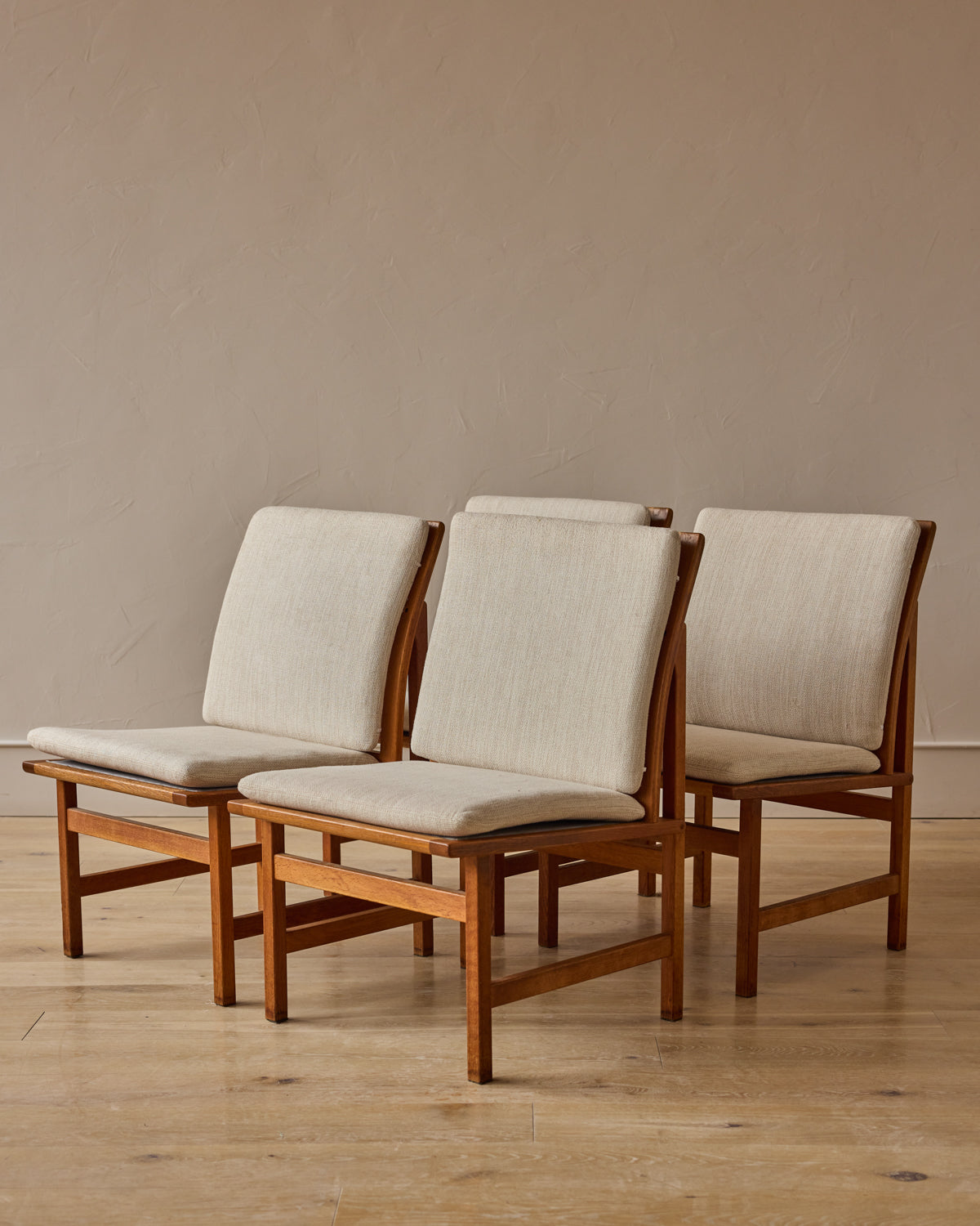 Set of 1960s Oak Lounge Chairs by Børge Mogensen