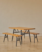 Pine Pirkka Dining Table + Benches by Ilmari Tapiovaara