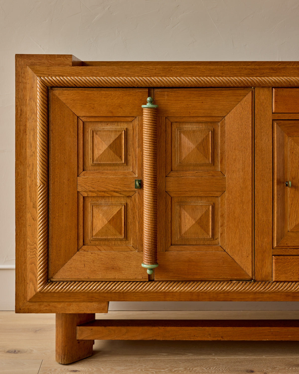 1930s Monumental Art Deco Oak Sideboard