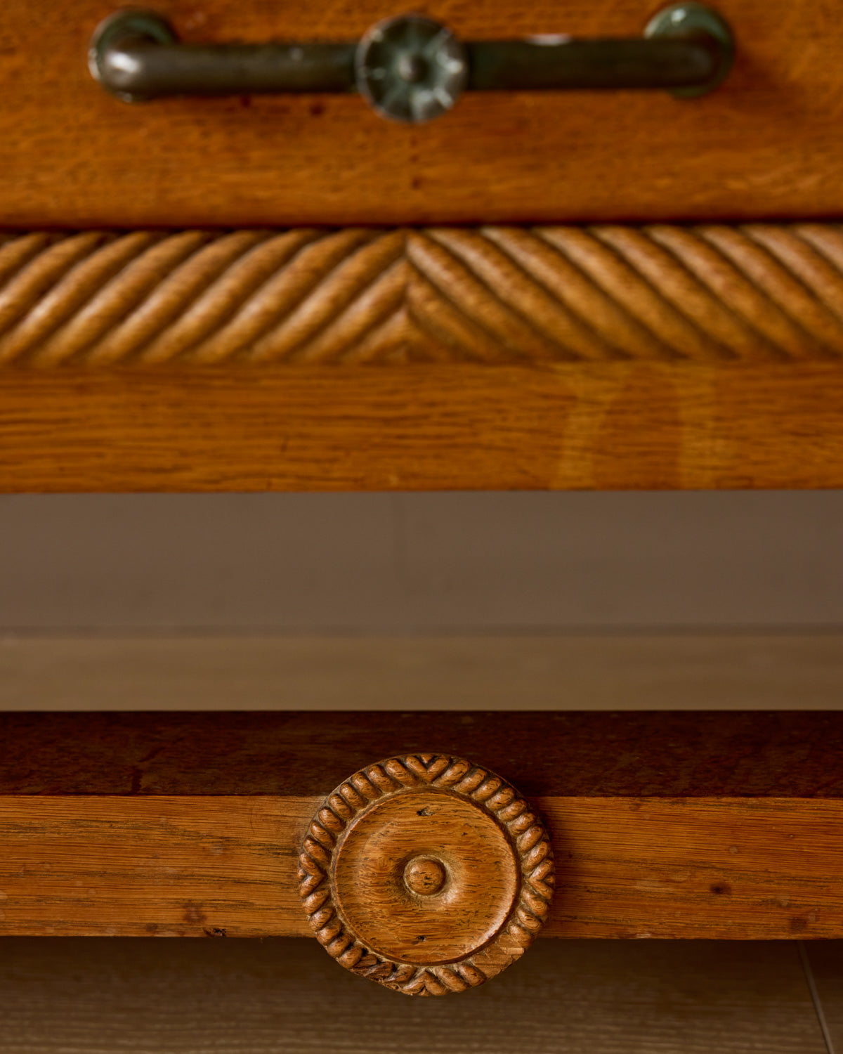 1930s Monumental Art Deco Oak Sideboard