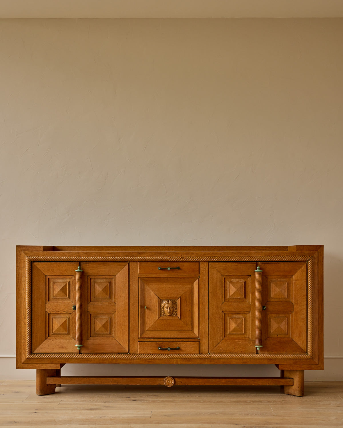1930s Monumental Art Deco Oak Sideboard