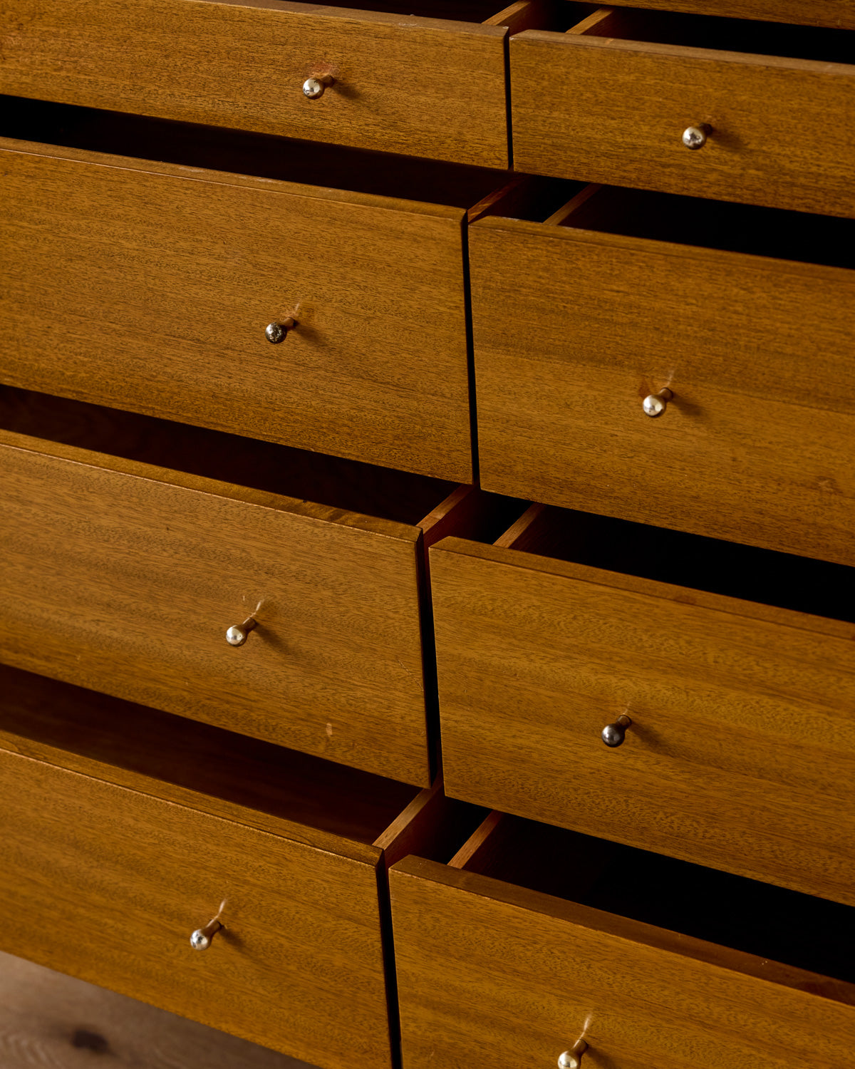Mid-Century Brass "X" Base Double Dresser by Paul McCobb II