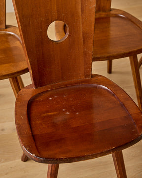 Simple Beech Dining Chairs with Cut-Outs