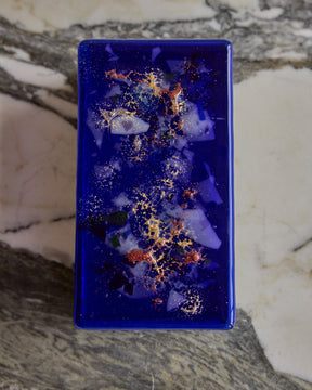 Cobalt Glass Lidded Box