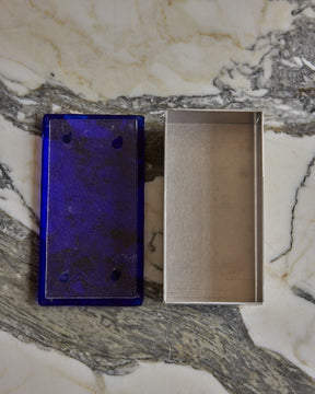 Cobalt Glass Lidded Box