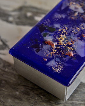 Cobalt Glass Lidded Box
