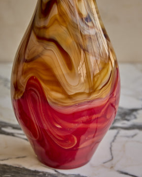 Flared Neck Red Glass Vase