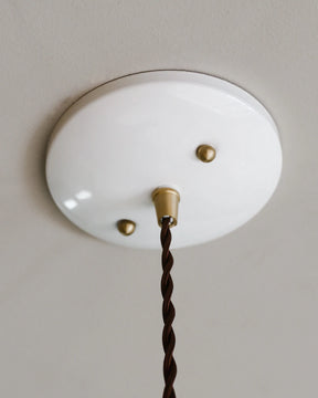 Small Pendant light with clear glass globe and decorative matte black ceramic shade